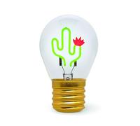 Legami - Lámpara de Mesa en Forma de Bombilla, recargable con Cable USB, inalámbrica, Ficción de Bombilla, Tema Cactus, 6,8 x 10,3 cm