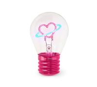 Legami - Lámpara de Mesa en Forma de Bombilla, recargable con Cable USB, inalámbrica, Ficción de Bombilla, Tema Planet Heart, 6,8 x 10,3 cm