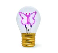 Legami - Lámpara de Mesa en Forma de Bombilla, recargable con Cable USB, inalámbrica, Ficción de Bombilla, Tema Butterfly, 6,8 x 10,3 cm
