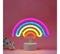 Legami - Lámpara LED con efecto neón, It's a Sign, Rainbow, doble alimentación, cable tipo C (incluido) o pilas (no incluidas), lámpara de mesa