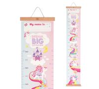 Legami - Metro de pared Dream Big Little One, metro colgante para medir la altura de los niños, hasta 160 cm, 41 pegatinas incluidas, con listones de madera, tema Unicorn