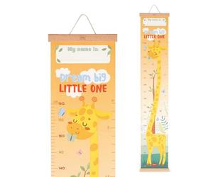 Legami - Metro de pared Dream Big Little One, metro colgante para medir la altura de los niños, hasta 160 cm, 41 pegatinas incluidas, con listones de madera, tema jirafas