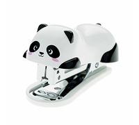 Legami - Mini grapadora, Mini Friends Panda, 3 x 3,5 cm, sacapuntas con marco en la parte posterior, 1000 grapas incluidas, para mantener en orden los documentos, de plástico y metal
