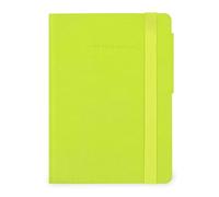 Legami - My Notebook, Cuaderno de rayas de 6 mm, Chartreuse, Small, papel certificado FSC, 192 páginas, tapa blanda, cierre elástico, 9.5 x 13.5 cm