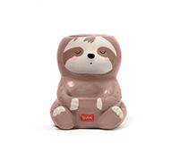 Legami - Portalápices de cerámica, Tema Sloth, Desk Friends, Pintado a mano, Idea para regalo, Organizador de escritorio