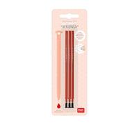 Legami – Recambio bolígrafo gel borrable – Juego 3 piezas, tinta termosensible roja, punta 0,7 mm
