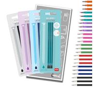 Legami - Recambios de gel para bolígrafos de gel borrable con sobre Tinte Ink (negro, azul, morado y turquesa)
