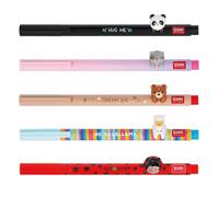Legami - Set de 5 Lovely Friends, Panda, Kitty, Teddy Bear, Ladybug, Llama