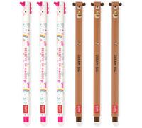 LEGAMI - Set of 6 Erasable Gel Pens with Thermosensitive Erase Ink, Range of ink