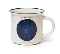 Legami - Taza, Count Your Lucky Stars, Tema Cancer, Taza de Porcelana New Bone China, Signo del Zodiaco Laminado en Oro, Apta para Lavavajillas, Capacidad 350 ml
