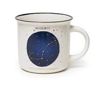 Legami - Taza, Count Your Lucky Stars, Tema Scorpio, Taza de Porcelana New Bone China, Signo del Zodiaco Laminado en Oro, Apta para Lavavajillas, Capacidad 350 ml