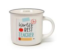 Legami - Taza Cuppuccino de porcelana New Bone China, taza de desayuno, taza de café té lavable en lavavajillas, idea regalo para profesor maestra, diámetro 10 cm, capacidad 350 ml, tema Teacher