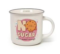 Legami - Taza Cuppuccino de porcelana New Bone China, taza de desayuno, taza de café té lavable en lavavajillas, diámetro 10 cm, capacidad 350 ml, tema No Sugar