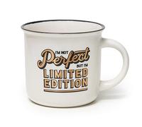 Legami - Taza Puccino, Taza de porcelana New Bone China, I'm not perfect but I'm limited edition, Capacidad 350 ml, Apto para lavavajillas