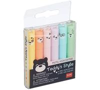 Legami Mini subrayadores Teddy's Style – Set de 6, 7,5 cm, 6 colores