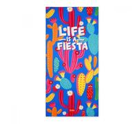 LEGAMI -Toalla de playa Life is a Fiesta - Beach Towel - Toalla práctica y elegante, compacta, ligera y de doble cara - Poliéster - Idea regalo
