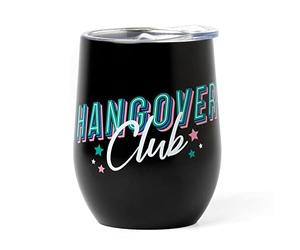 Legami - Vaso térmico 325 ml, Hot&Cold, Ø 9 cm, de acero inoxidable de doble capa y plástico, tema Hangover, reutilizable, tapón hermético con orificio para pajita, ligero, resistente