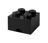 Lego Brick Drawer, 4 botones, 1 Drawer, Stackable Storage Box, Black
