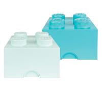 LEGO Caja de almacenamiento apilable (azul claro aguamarina/azul medio)