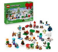 LEGO Minecraft Calendario de Adviento 2025 para Niños y Niñas de 7+ Años - Juguete para la Cuenta Atrás de Navidad con 24 Sorpresas Inc. Minifiguras y Mini Construcciones - Regalo Gamer 21280