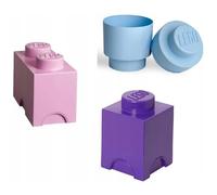 LEGO - Paquete múltiple de ladrillos de almacenamiento, cajas apilables, juego de 3 piezas, organizador perfecto, solución de escritorio