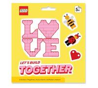 LEGO Sticker - Build Together (53819), San Valentín, 5 pegatinas, 1 hoja, para botella de agua, portátil, cuaderno