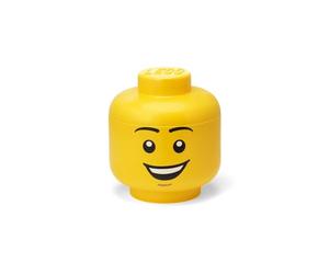 LEGO Storage Head (PEQUEÑO) - HAPPY BOY - Caja de Almacenaje con Tapa para Juguetes, Organizador Apilable y Solución de Almacenaje Divertida Toy box
