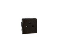 Legrand 079121L Mosaic - Toma de corriente (2 módulos con conexión por terminales automáticos, 2 unidades), color negro mate