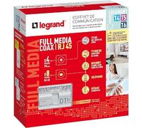 Legrand 093079 - Caja de comunicación Full Media todo RJ45 para T4 a T6, para distribución de TV y servicios Box a las tomas