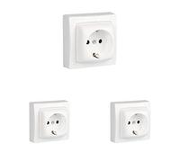 legrand 097380 Base de Enchufe Montaje En Superficie, 3680 W, Blanco, Paquete de 3