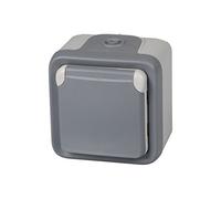legrand 191504 Base De Enchufe Estanca Con Tapa Para Superficie, Gris