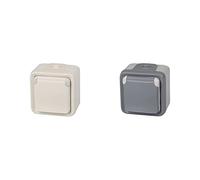 Legrand, 191507 - Enchufe De Pared Doble, Enchufe Estanco De Superficie De La Gama Plexo + 191504 Base De Enchufe Estanca Con Tapa Para Superficie