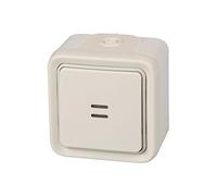 Legrand, 191517 Plexo - Interruptor de pared luminoso, pulsador estanco de superficie de la gama Plexo, interruptor exterior, resistente al agua (IP55), color blanco