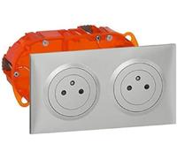 Legrand 300401 - Kit de toma de corriente doble 2P + T Surface Dooxie 16A precableadas, color naranja