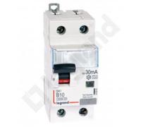Legrand 410963 DX3: Interruptor diferencial/magnetotérmico B, 10A, 1P+N, 6kA, 30mA, tipo A, 230VAC, 2TE