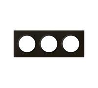 Legrand 600863 Dooxie - Placa cuadrada (3 orificios, acabado aterciopelado), color negro