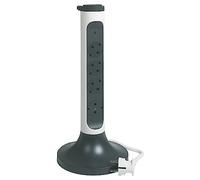 Legrand 694505, Regleta de enchufes vertical con proteccion para sobretensiones, con interruptor, Enchufe múltiple con 4 tomas de corriente, cable 2 mts, color blanco/gris oscuro