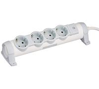 legrand 694626 Base múltiple con interruptor, 4 enchufes, 3500 W, 230 V, Blanco, 4 tomas