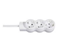 Legrand Base múltiple 695001 – 3 enchufes, 3680 W, 230 V – Blanco y gris