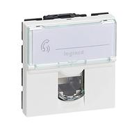 Legrand 99627 Mosaic 99627 - Toma RJ 45 multimedia (categoría 6, STP, telefono, informática, 2 módulos), color blanco