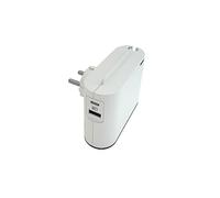 LEGRAND Adaptadores 2P, 2 Tomas de enchufes/Corriente Laterales, Puertos USB Tipo A y C, Ladron de enchufes, Color Acabado Blanco/Gris Oscuro 694593