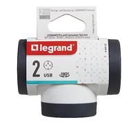 Bticino Adaptadores 694522 – 2P+T, 2 tomas giratorias, USB A y C, ladrón – Blanco/Gris Oscuro