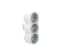 Legrand Adaptador 3 tomas 2P+T horizontal, ladrón de enchufes – Blanco/Gris Claro 694518