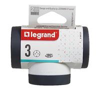 LEGRAND Adaptatores con 3 Tomas Laterales 2P+T, giratoria, Ladron de enchufes, Acabado Blanco/Gris Oscuro 694521