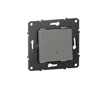 legrand BTAL03CD - Interruptor o vaivén luminoso de 10 A con conexión a terminales automáticos, acabado nocturno-BTAL03CD, nube