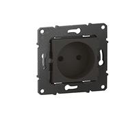 legrand BTAL20SD - Enchufe de corriente sin tierra (16 A, conexión a terminales automáticos, acabado nocturno, BTAL20SD, noche