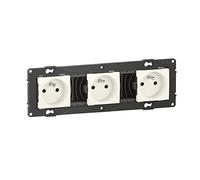 legrand BTAL23DD - Toma de corriente triple precableada, 16 A, con conexión a terminales automáticos, acabado de nieve, BTAL23DD, color beige