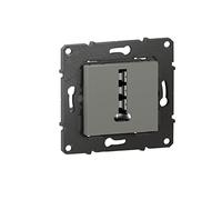 legrand BTAL44CD - Toma para teléfono (8 contactos, en T, con acabado en nube, BTAL44CD, nube)
