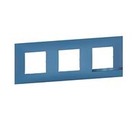 legrand BTAL9LA3 - Placa decorativa de 3 elementos, diseño de lunares, color azul con ribete metálico BTAL9LA3