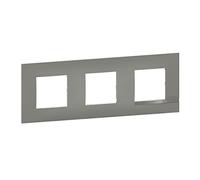 legrand BTAL9NA3 Classico - Placa embellecedora (3 elementos, aluminio, acabado en nube, con ribete efecto aluminio, BTAL9NA3)